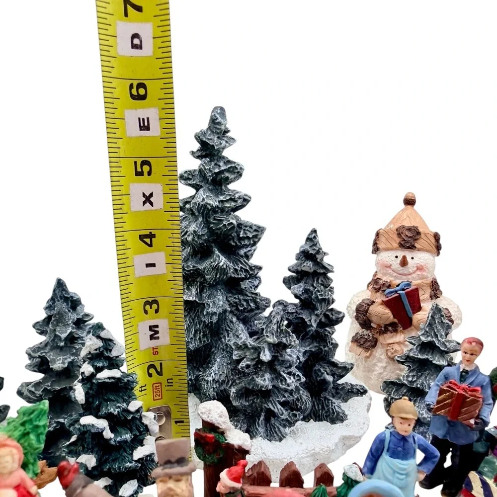 Unbranded Christmas Village‎ Figurine Set 12-Piece Winter Scene Trees Excellent